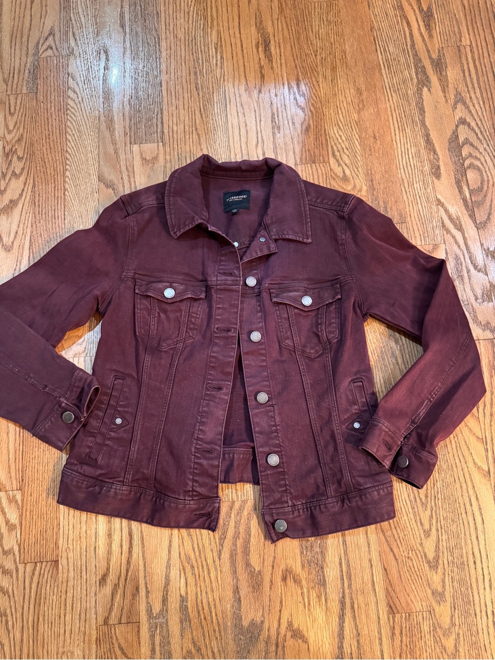 Joan Vass Maroon Denim Jacket